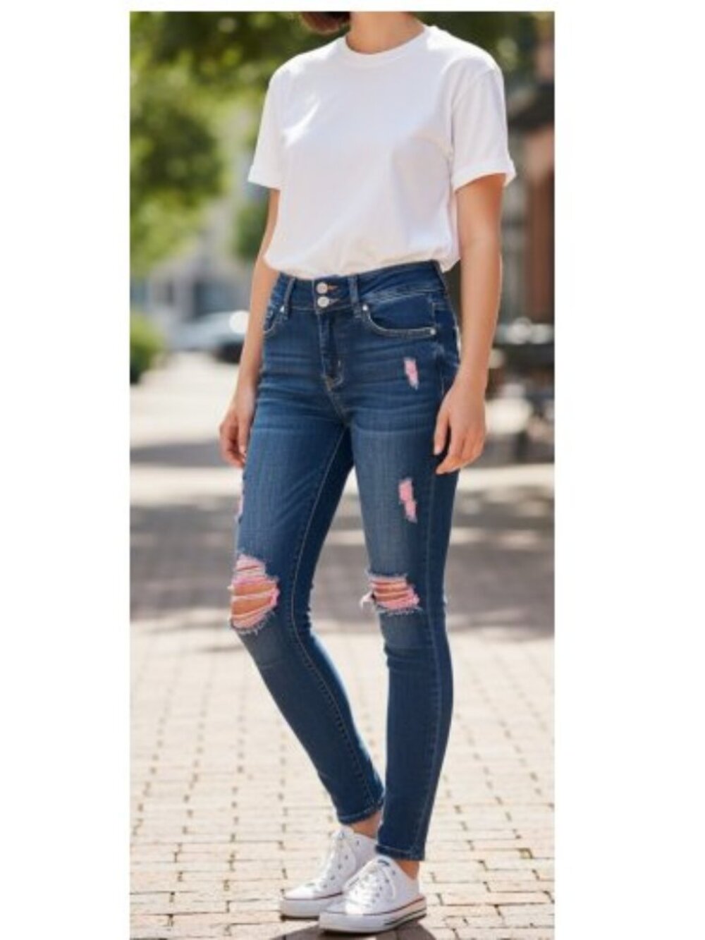 CUTIE PATOOTIE Distressed Stretch Denim Jeans Leggings Girls Size 8